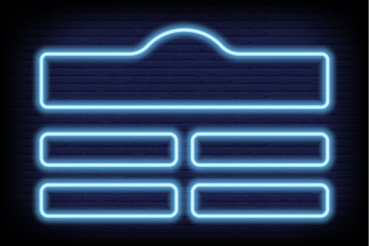 Neon quiz game template. Four options answers for knowledge exam in school, tv show. Vector Illustration 10 eps