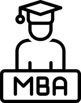 line icon for mba vector