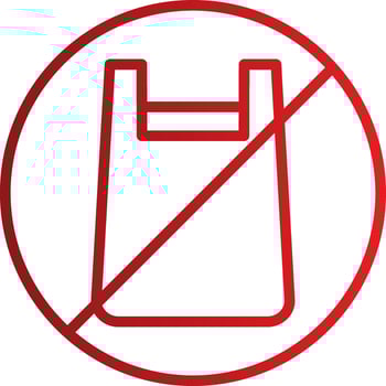 No Plastic Vector Icon