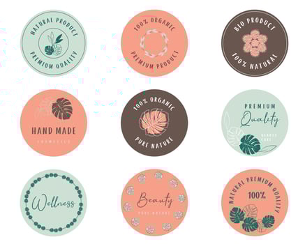 Collection of logo and icon for beauty, cosmetics, spa and wellness, natural and organic products. Vector illustrations for graphic and web design for cosmetics, natural products and beauty center.