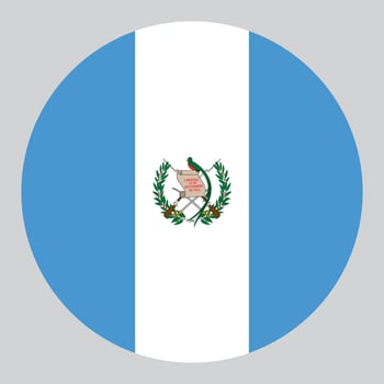 flat circle shaped Illustration of Guatemala flag vector
