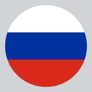 flat circle shaped Illustration of Russia flag vector