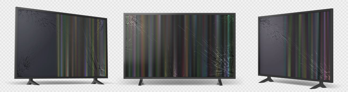 Broken tv set isolated on white background vector