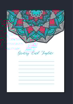 Mandala vintage template card vector