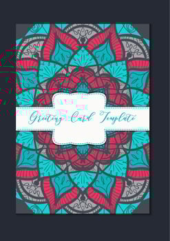 Mandala vintage template card vector