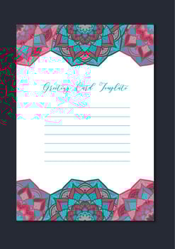 Mandala vintage template card vector
