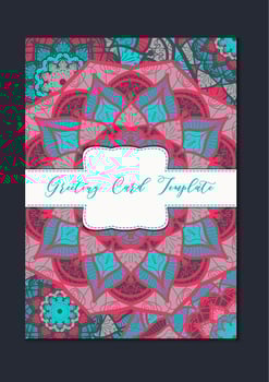Mandala vintage template card vector