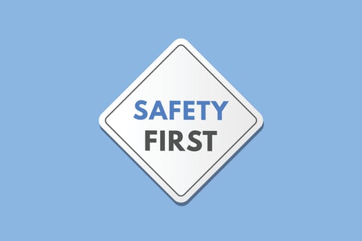 safety first text Button. safety first Sign Icon Label Sticker Web Buttons vector