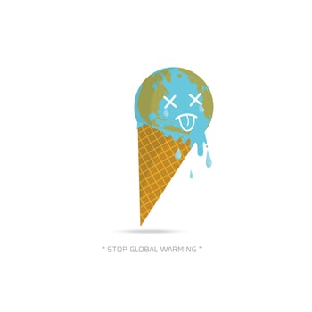 Earth Cream Cone Save The Planet vector