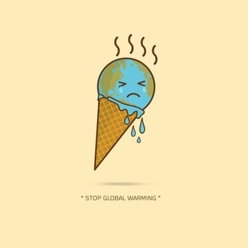 Earth Cream Cone Save The Planet vector