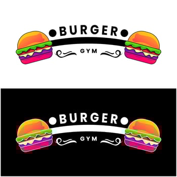 burger gym logo design vector