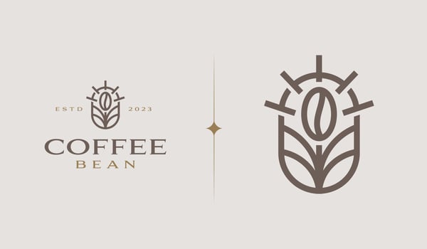 Coffee Bean. Coffee Shop Logo Illustration. Universal creative premium symbol. Vector sign icon logo template. Vector illustration