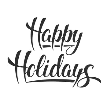 Happy Holidays, modern ink brush calligraphy isolated vector