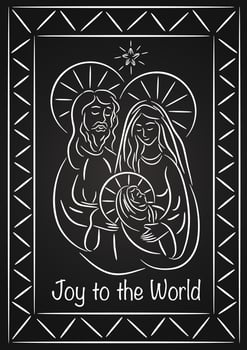 Manger scene with the birth of Jesus vector