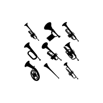 trumpet musical illustration set creative design vector