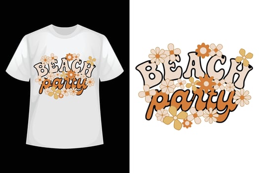 Beach party - Beach t-shirt design template. vector