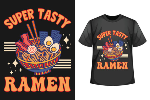 Super tasty ramen - Ramen t-shirt design template. vector