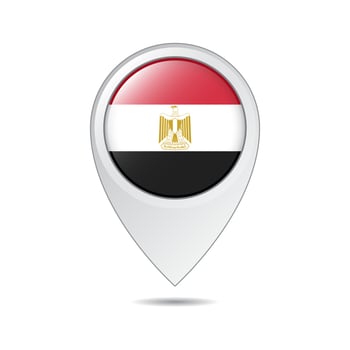 map location tag of Egypt flag vector
