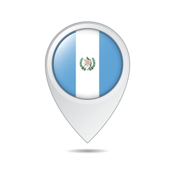 map location tag of Guatemala flag vector