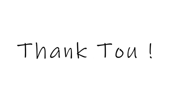 Thank You handwritten lettering post card design. pro vector. vector