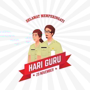 Selamat Hari Guru. translation, Happy Teachers Day. Indonesian Holiday Teacher's Day Illustration. Suitable for greeting card, poster and banner vector