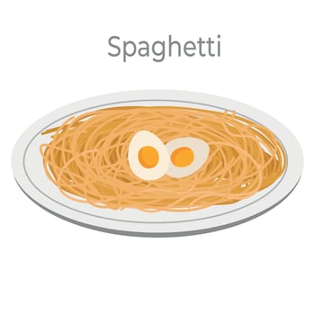 Italian pasta noodles set menu. Italian noodles food recipes collection. Vegan pasta spaghetti noodles menu close up illustration. vector