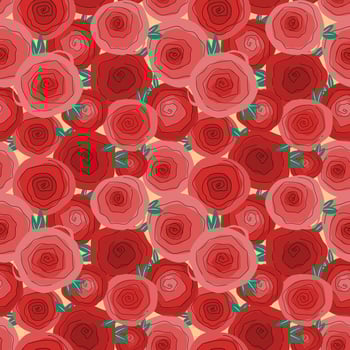 Rose seamless background. Wrapping paper pattern. Decorative vector. vector