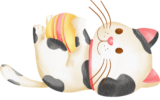 watercolor cat cartoon element collection set baby kitty png