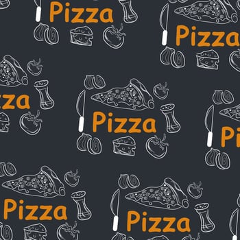 Pizza doodle background, perfect for wrapping paper vector