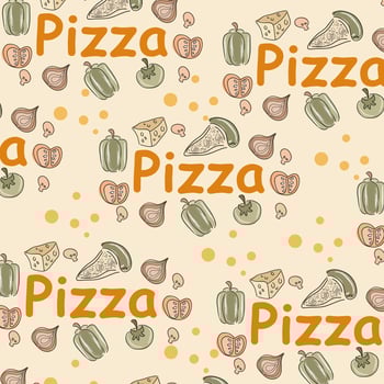 Pizza doodle background, perfect for wrapping paper vector
