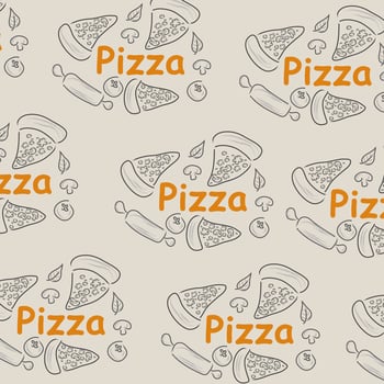 Pizza doodle background, perfect for wrapping paper vector