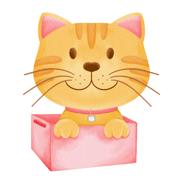 watercolor cat cartoon element character baby kitty cat png