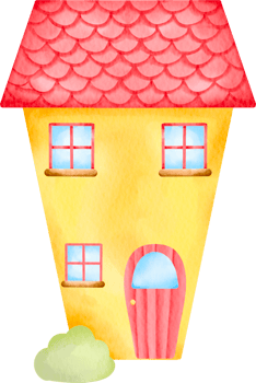 watercolor home house and building city element collection set town png