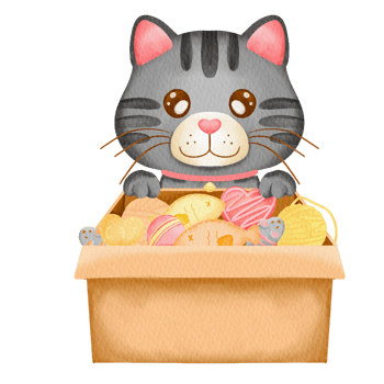 watercolor cat cartoon element character baby kitty cat png