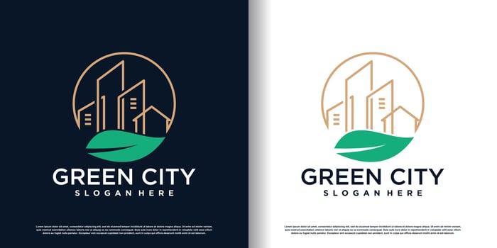 green city logo design vector with modern style premium vector