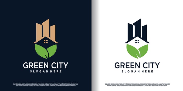 green city logo design vector with modern style premium vector