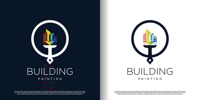 painting logo design with creative unique style premium vector
