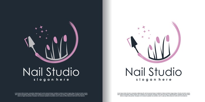 nail polish logo icon with modern creative and unique concept premium vector