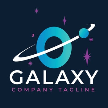 Galaxy Template On O Letter. Planet Logo Design Concept vector