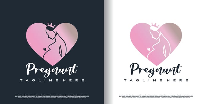 pregnant logo design with modern unique style premium vector