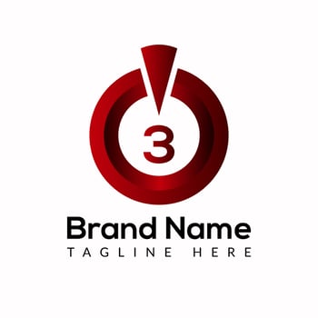 Power button Template On 3 Letter. Power button Logo Design Concept vector