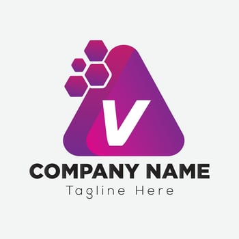 Abstract V letter modern initial lettermarks logo design vector