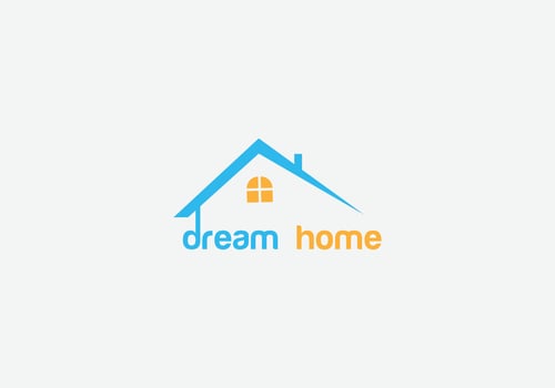 Dream home Abstract house real estate emblem vector logo design