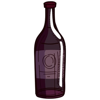 purple wine drink bottle vector