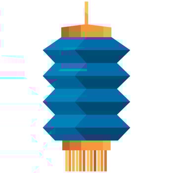 blue chinese lamp vector