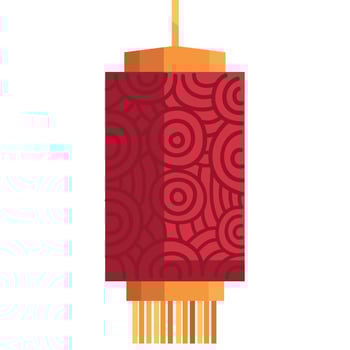 red chinese lamp vector