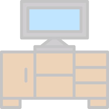 Tv Table Vector Icon Design