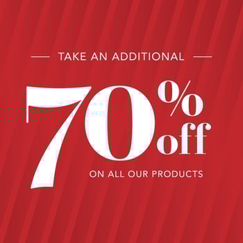 70 Off store offer in red background vector