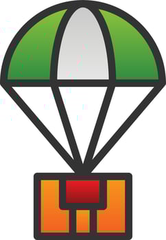 Parachute Vector Icon Design
