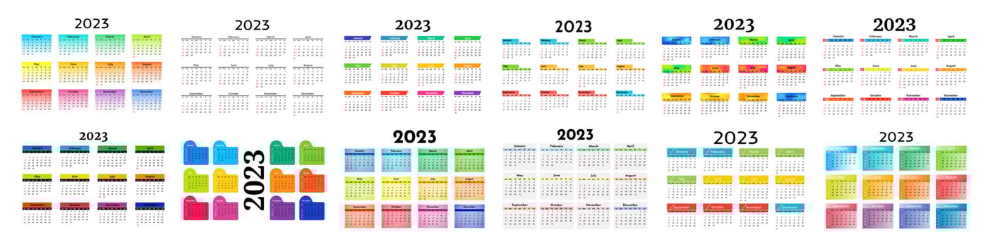 Calendar for 2023 isolated on a white background vector